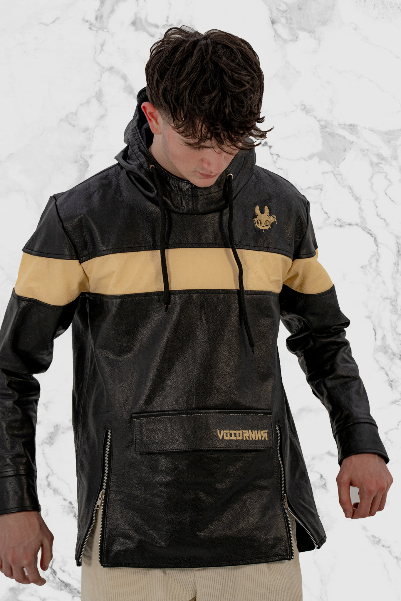 Annamite LuxX | Leather Riding Hoodie | VOIDRNNR Series.